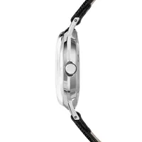 Mechanical Marlin Black Leather Strap Watch