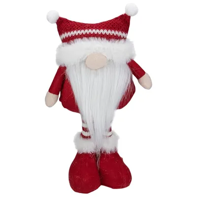 12.5" Red And White Standing Tabletop Christmas Gnome Figure