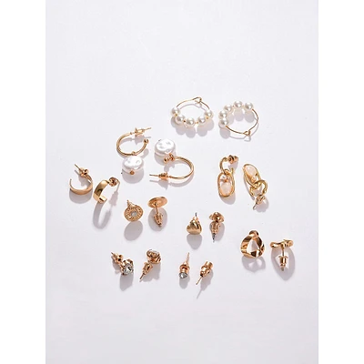 Gold-toned Contemporary Studs Earrings