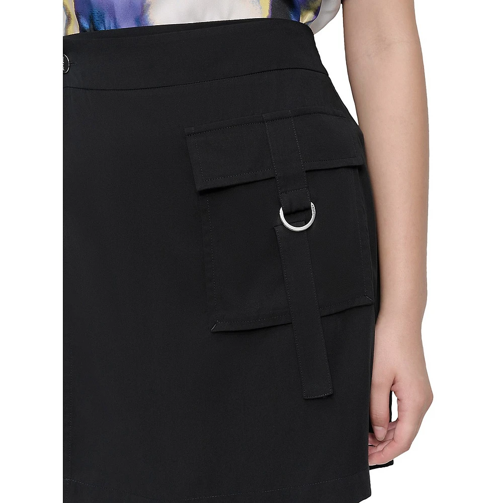 Twill Cargo Mini Skirt