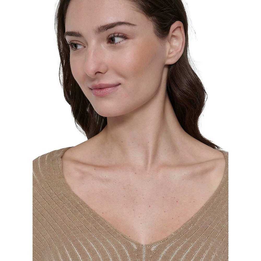Transfer Rib V-Neck Sweater