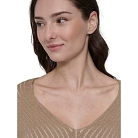 Transfer Rib V-Neck Sweater