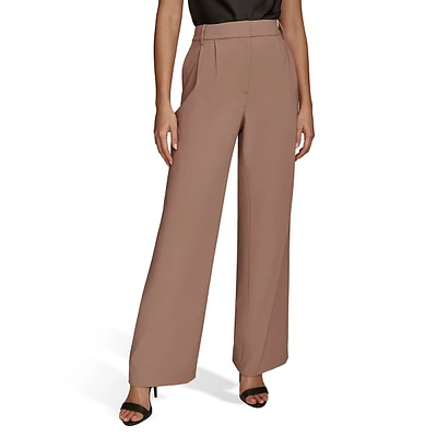 Pleated Wide-Leg Dress Pants