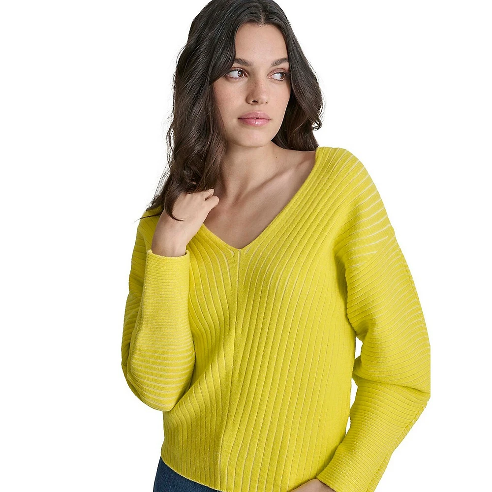 Transfer Rib V-Neck Sweater