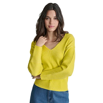 Transfer Rib V-Neck Sweater