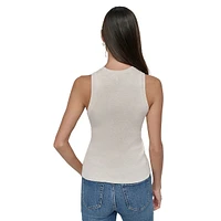 Sleeveless Ribbed Crewneck Tank Top