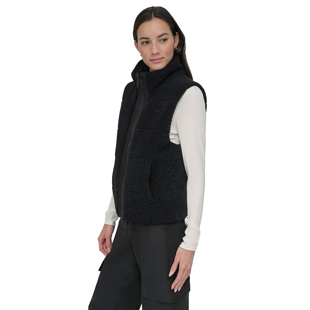 Gilet réversible en fausse peau de mouton