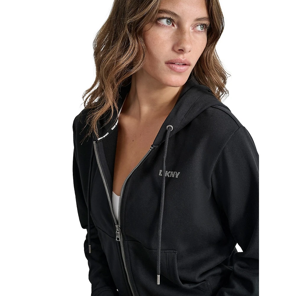 Mini Stud-Logo Full-Zip Hoodie