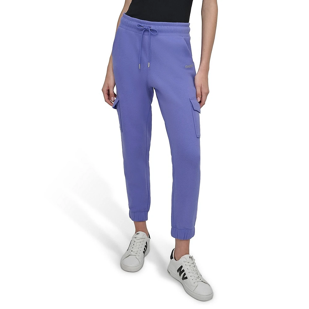 Pantalon de jogging cargo slim à logo mini clouté