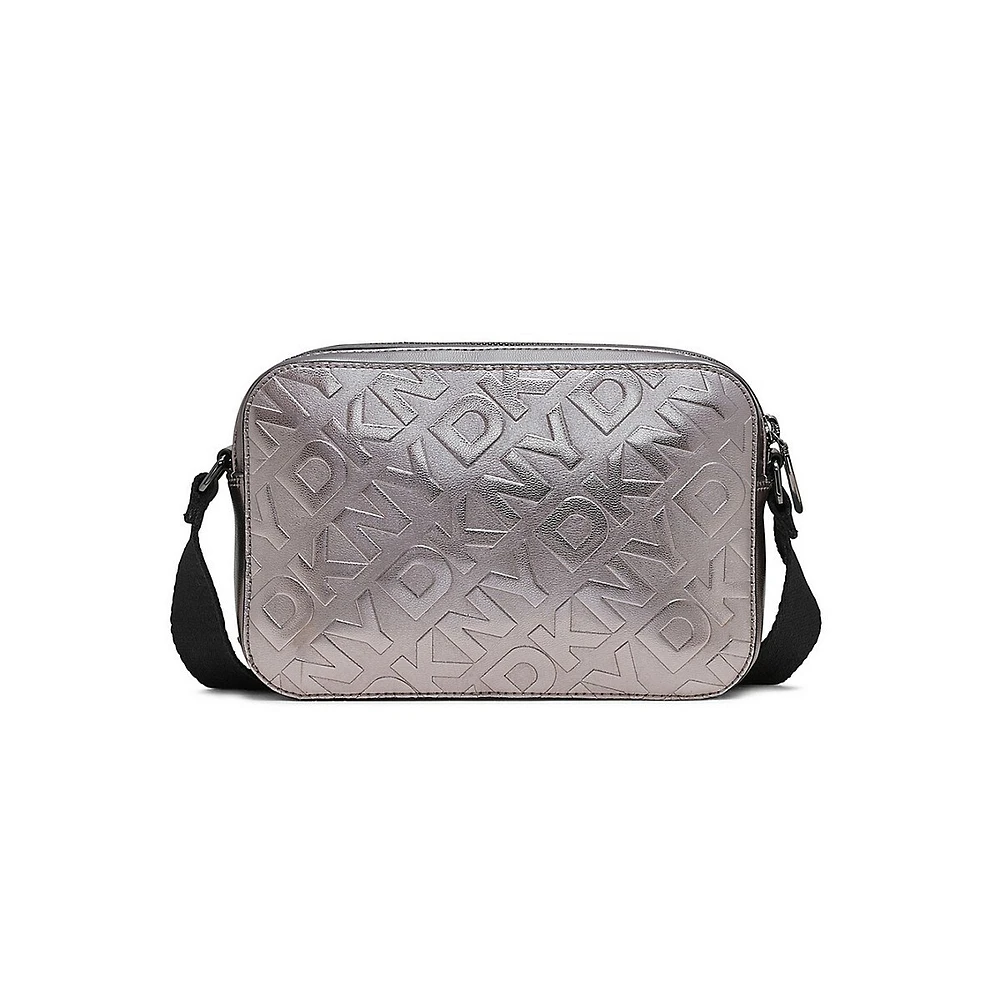 Sac pour appareil photo Ashlyn à double fermeture éclair et monogramme