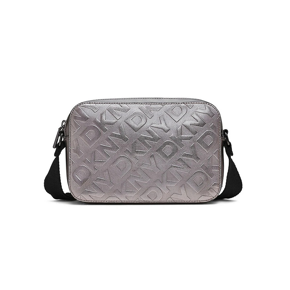 Sac pour appareil photo Ashlyn à double fermeture éclair et monogramme