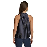 Sequin-Detailed Sleeveless Blouse