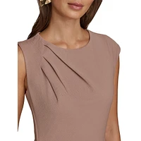 Pleated Chained-Waist Midi Dress