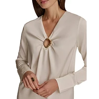 Hardware Keyhole Blouse