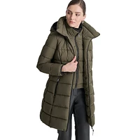 Hooded Stretch Puffer Jacket with Core Warmer Layer