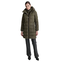 Hooded Stretch Puffer Jacket with Core Warmer Layer