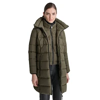 Hooded Stretch Puffer Jacket with Core Warmer Layer