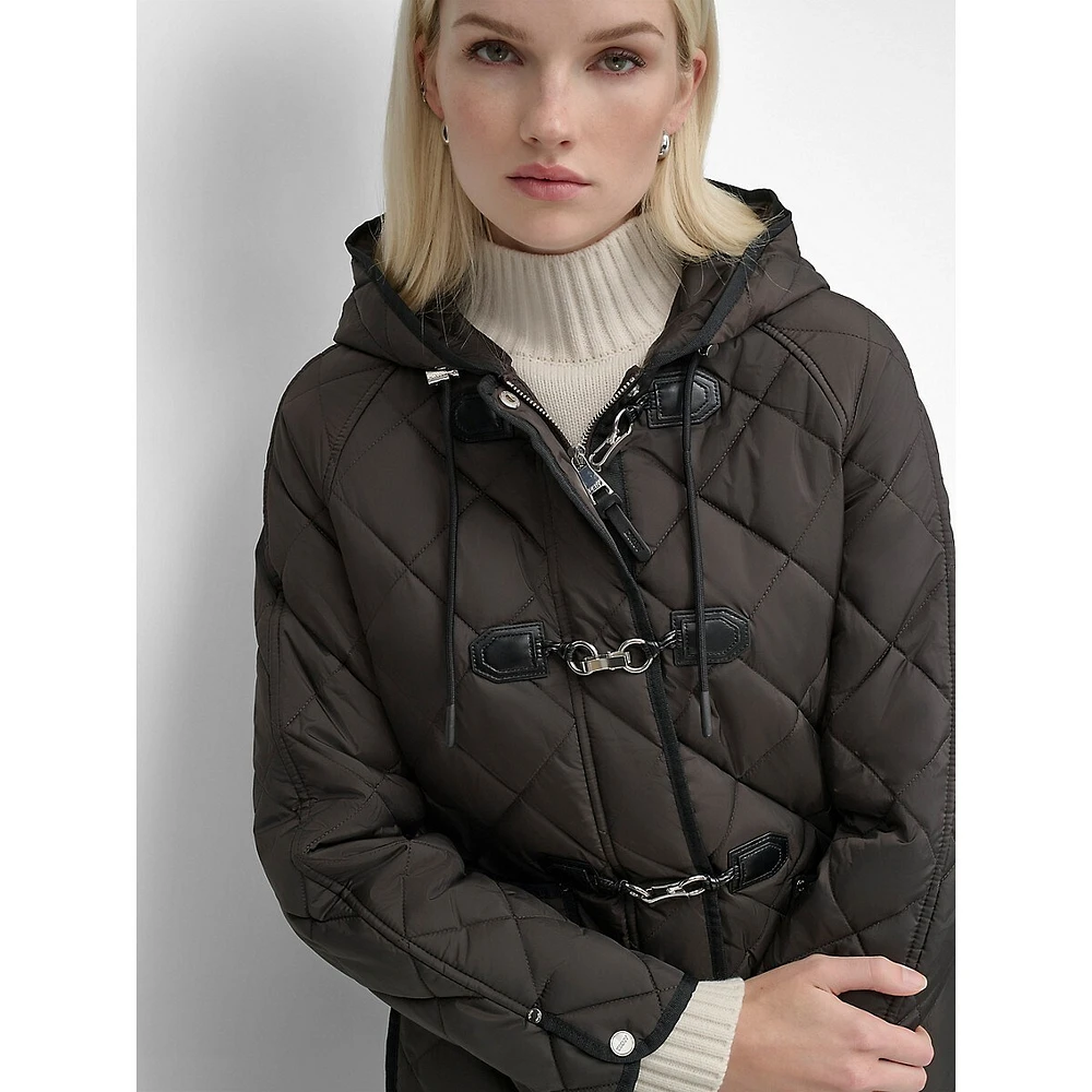 Hooded Quilted Toggle Coat