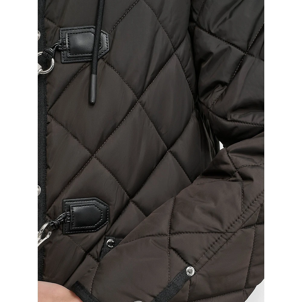 Hooded Quilted Toggle Coat