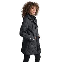 Hooded Quilted Toggle Coat