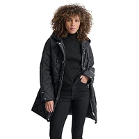 Hooded Quilted Toggle Coat