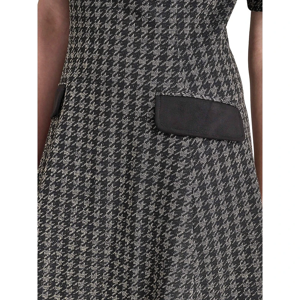 Houndstooth Fit-&-Flare Dress