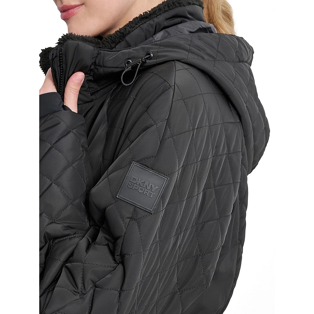 Quilted Smocked-Waist Jacket