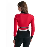 Après-Ski Half-Zip Chevron-Stripe Sweater