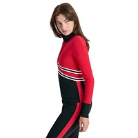 Après-Ski Half-Zip Chevron-Stripe Sweater