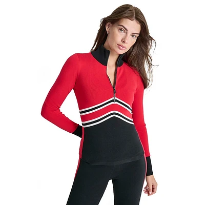 Après-Ski Half-Zip Chevron-Stripe Sweater