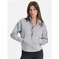High-Neck Half-Zip Pullover