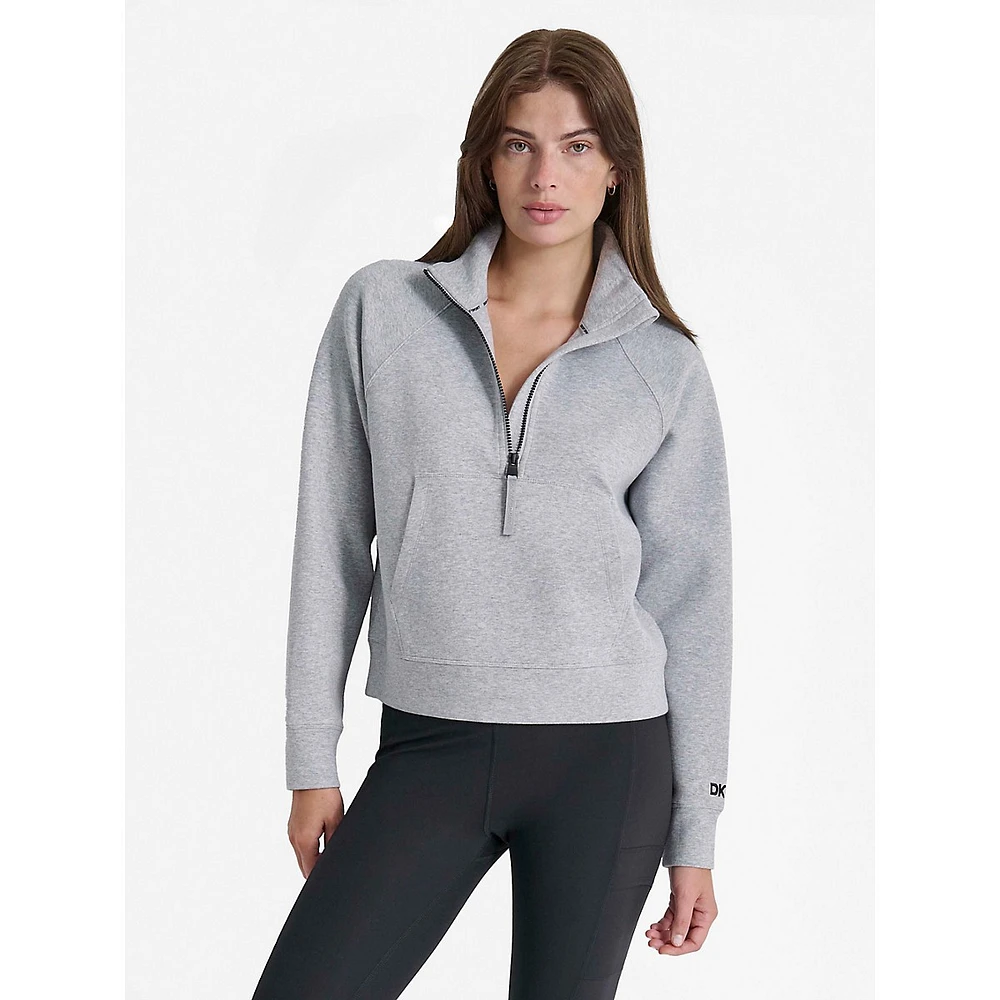 High-Neck Half-Zip Pullover