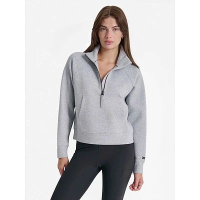 High-Neck Half-Zip Pullover