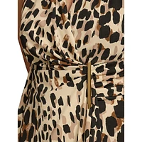 Sleeveless Leopard-Print Sheath Dress