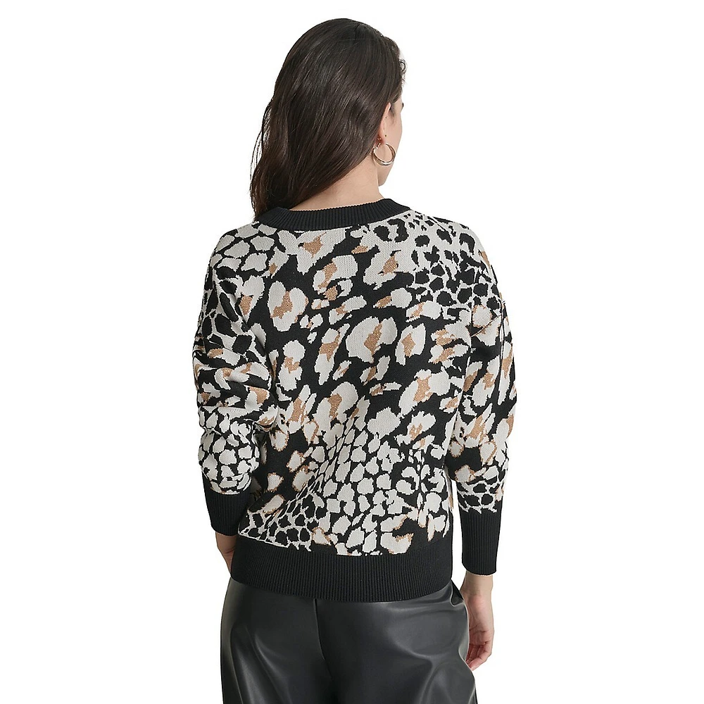 Lurex Animal-Print Sweater