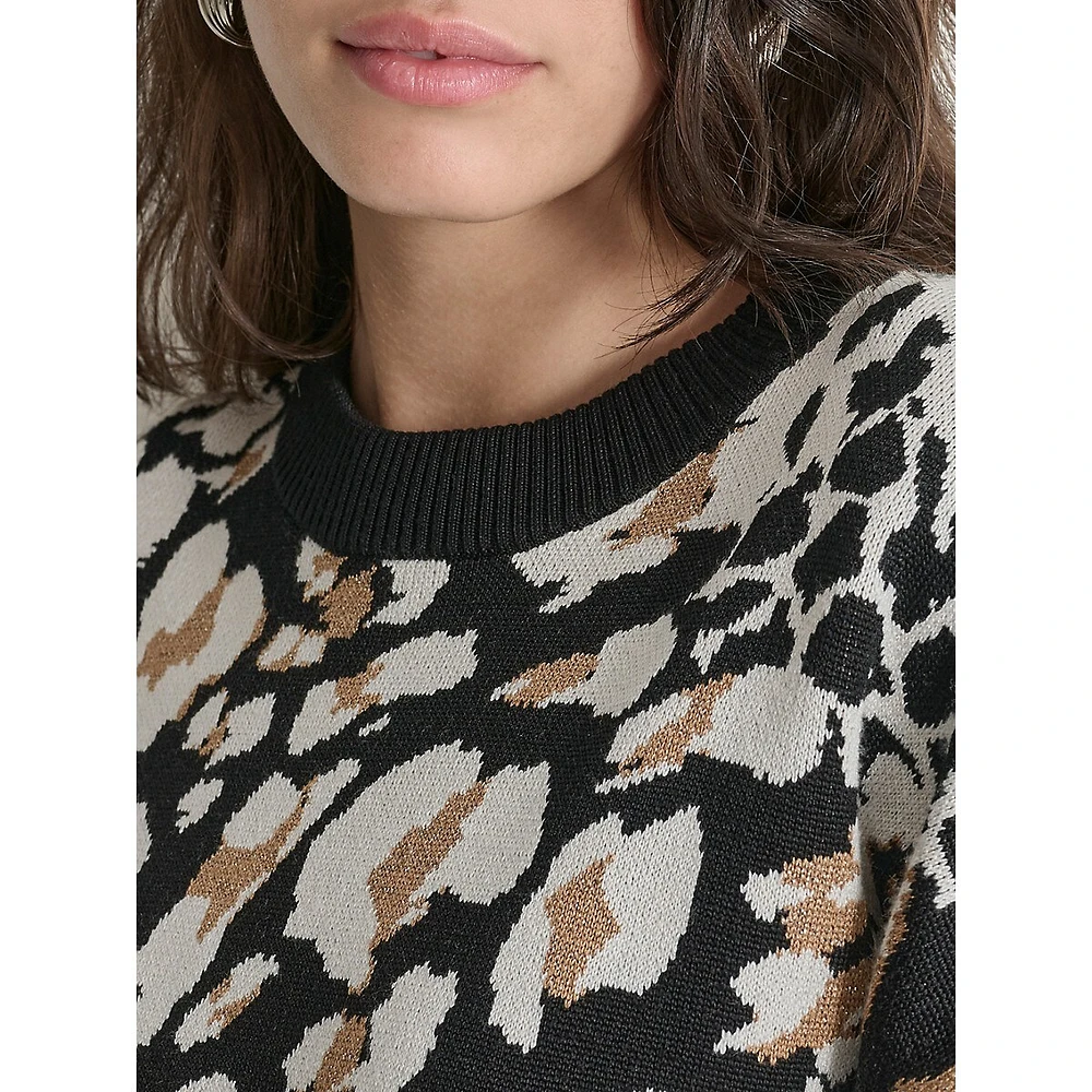 Lurex Animal-Print Sweater