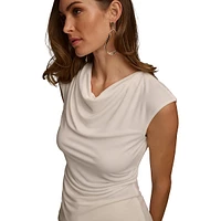 Sleeveless Cowlneck Draped Top