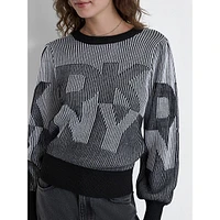 Logo-Stack Rib-Knit Sweater