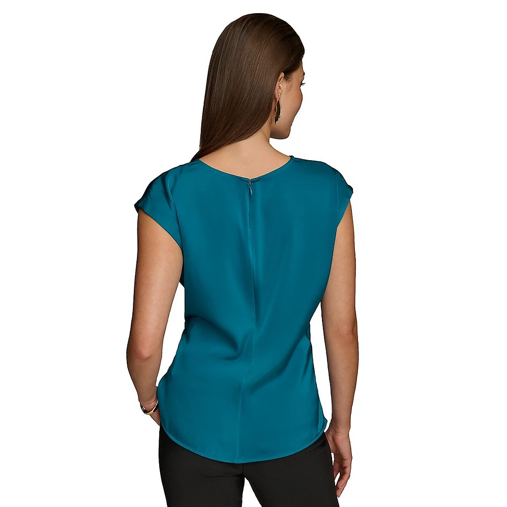 Cap-Sleeve Top With Side Darts