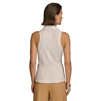 Sleeveless Front-Knotted Top