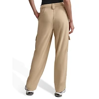 Straight-Leg Crepe Cargo Pants