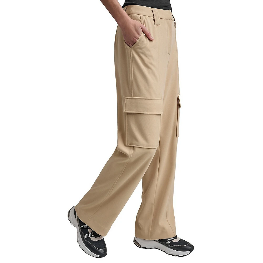 Straight-Leg Crepe Cargo Pants