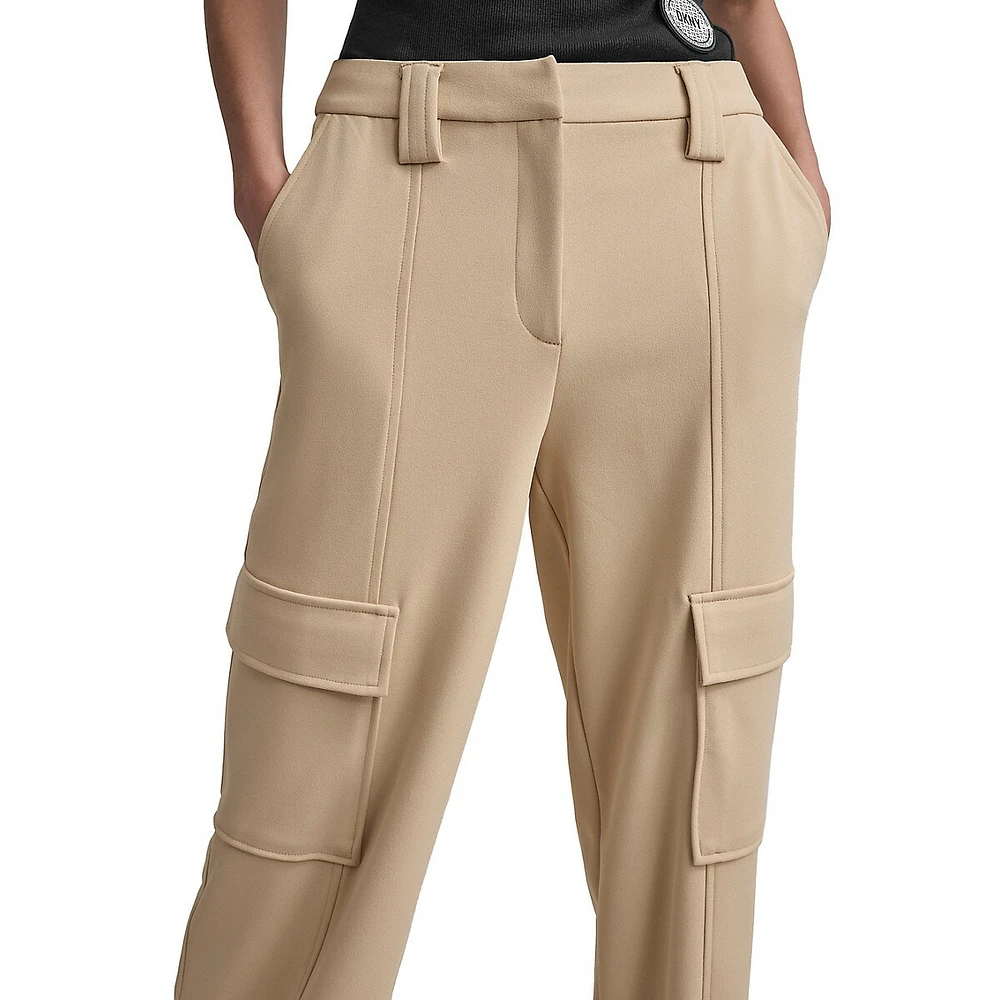 Straight-Leg Crepe Cargo Pants