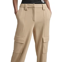 Pantalon cargo en crêpe à jambe droite