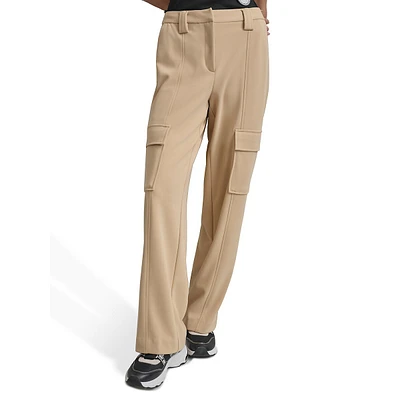 Straight-Leg Crepe Cargo Pants