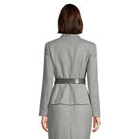 Shawl-Collar Belted Blazer