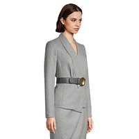 Shawl-Collar Belted Blazer