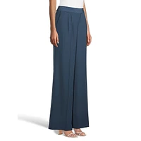 Pleated Wide-Leg Dress Pants