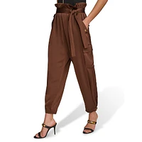 Paperbag-Waist Cargo Dress Pants