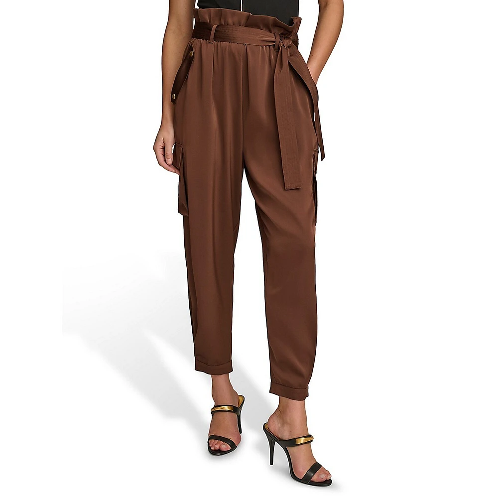 Paperbag-Waist Cargo Dress Pants